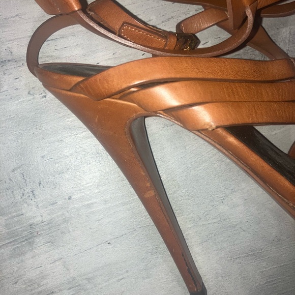 YSL Tan Strappy Sandals - Tribute Sandals - Picture 3 of 8